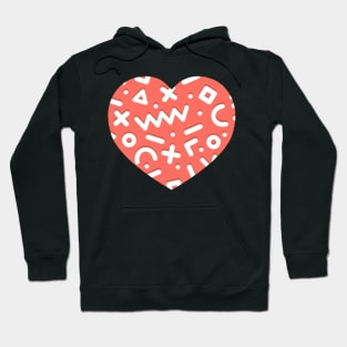 Red and white square and rectangle pattern Hoodie